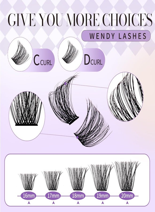 WENDY LASHES Lash Clusters Kit for Using at Home: Ultra-light, DIY, Natural, Fluffy, Wispy, Waterproof, Anime, Manga, Cat Eye, C Curl, 12-16mm, C3+C9, Wendy, FT318 - Image 2